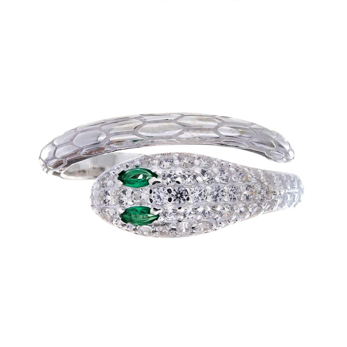 Anillo de plata 925 con circonias, vIBORA. 