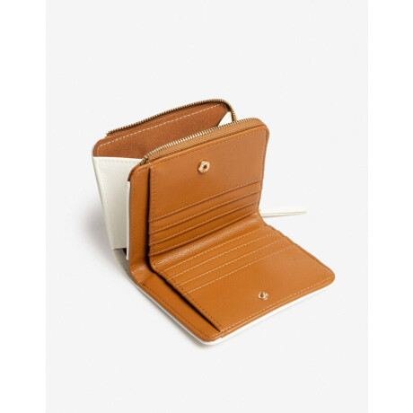 Billetera Con Cierre Blanco Crudo