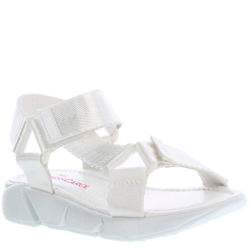 Sandalias de Niña MINI Miss Carol GRETA con cintas y velcro Blanco