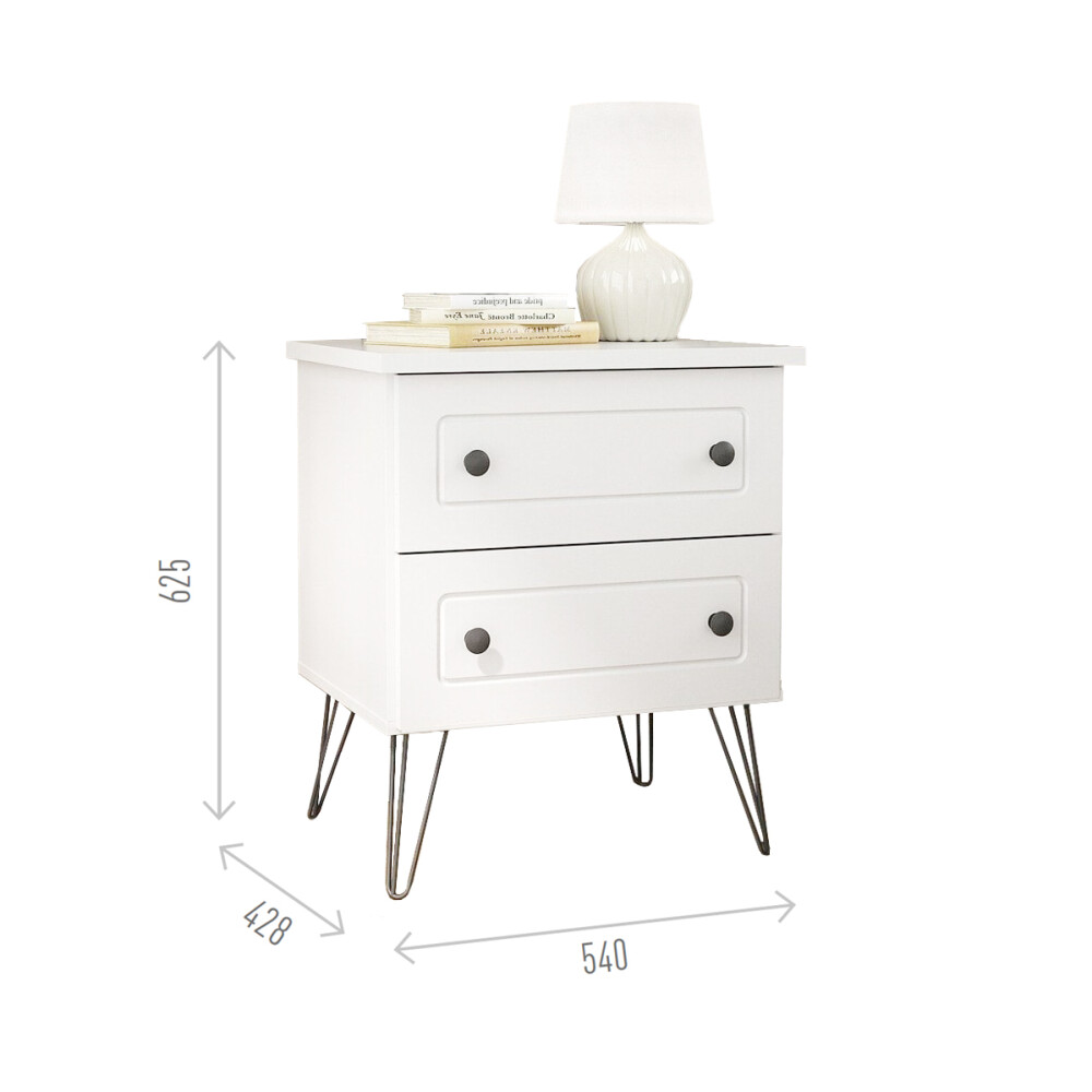 Mesa de luz Americana Plus - 2 Cajones Blanco