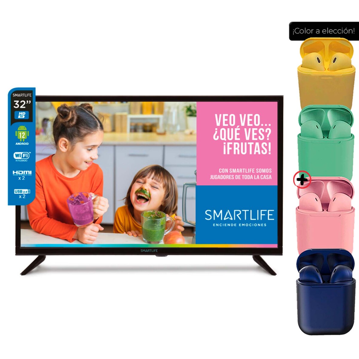 Smartlife Tv Smart Led 32'' Android 12 Hdmi Wi-fi + Auriculares 