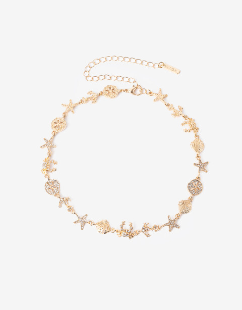 Chokers Strass Choker Marítimo Strass - Dorado