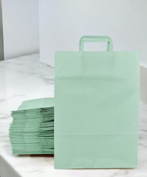 Pack x 100 - bolsa lisa 30x12x41 cm. PASTEL AQUA