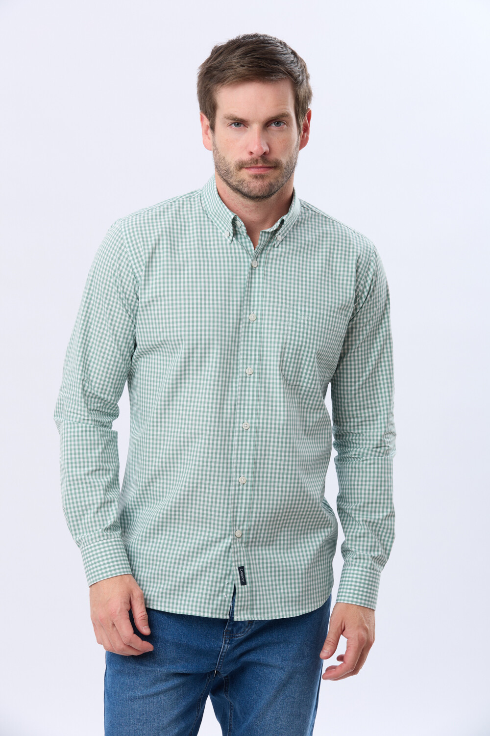 CAMISA CUADROS MANGA LARGA Verde