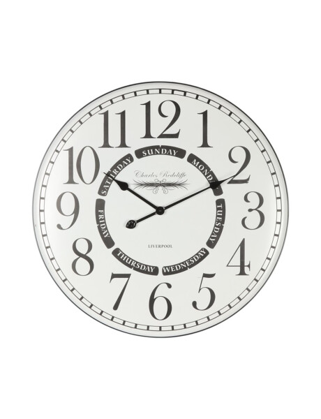 RELOJ DE PARED HIERRO D69.5X69.5X3.5CM SEMAMAL COLOR BLANCO RELOJ DE PARED HIERRO D69.5X69.5X3.5CM SEMAMAL COLOR BLANCO