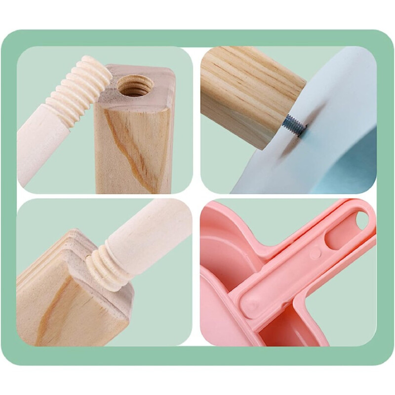 Juego Limpieza Madera Infantil 6 Pzs Rosa Juego Limpieza Madera Infantil 6 Pzs Rosa