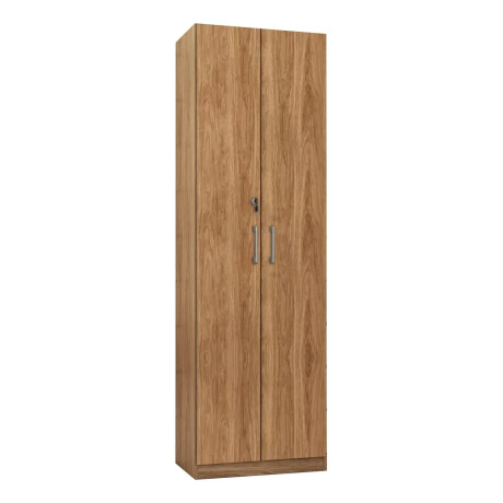 ROPERO 2 PUERTAS GUARDARROPA ARMARIO PLACARD CLOSET MULTIUSO CON LLAVE MARRON