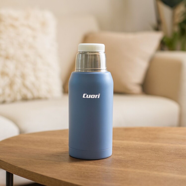 TERMO BOTTI AZUL CON TAPA CUORI AZUL