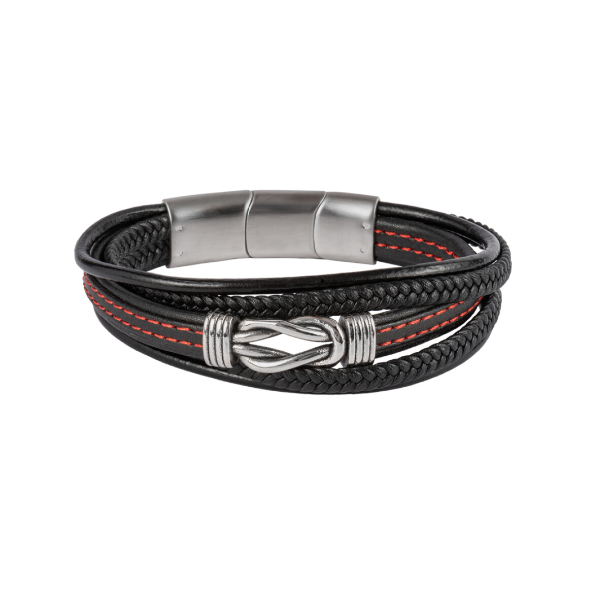 Pulsera en Acero y Cuero 