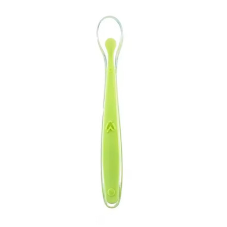 Cuchara en Silicona Cubierto para Comida de Bebés y Niños Verde Manzana