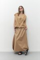 Maxi falda poplin tostado