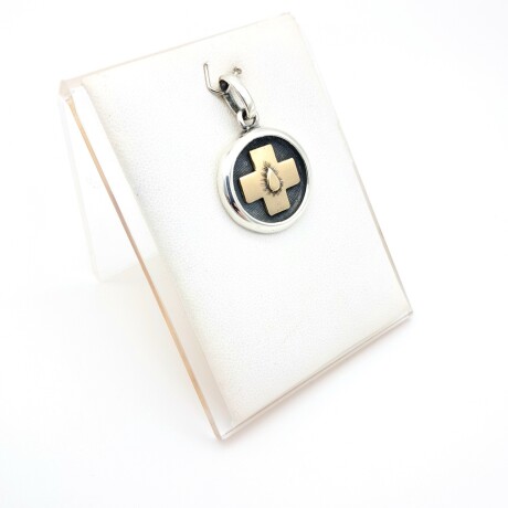 Colgante de plata 925 y oro 10 ktes, AUXILIAR DE SERVICIO. Colgante de plata 925 y oro 10 ktes, AUXILIAR DE SERVICIO.