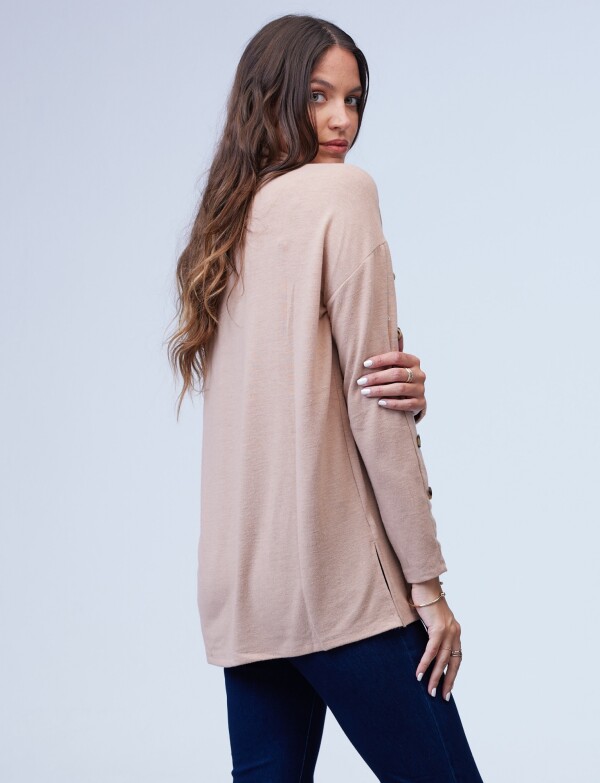Polera Botones BEIGE