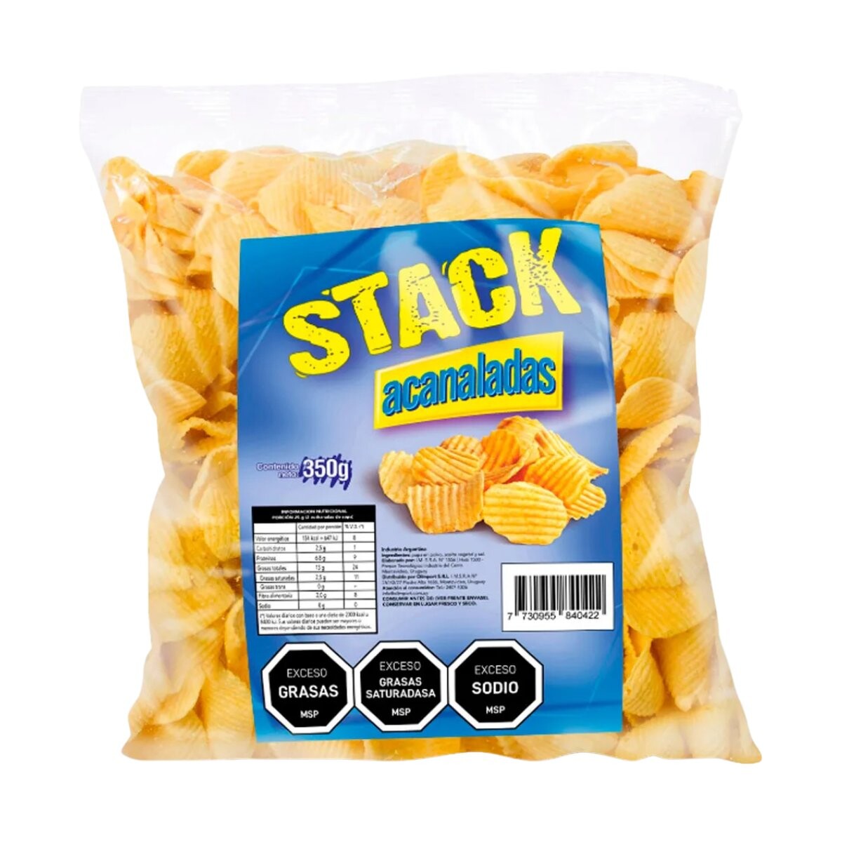 Snack papas Stack acanalada 350g 