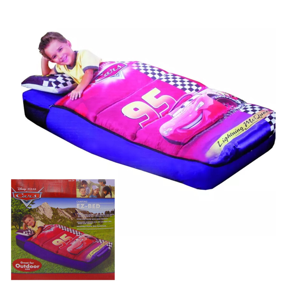 Sobre de Dormir Inflable Infantil para Camping Disney Car - 001 