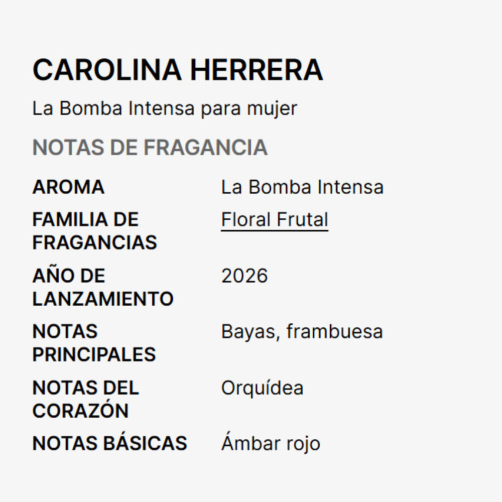 CH LA BOMBA EDP INTENSE 80ML única
