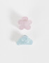 Hebillas Infantiles Con flores Set De Broches Infantiles - Combinacion Bicolor