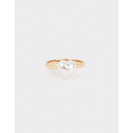 Anillo Con Corazón De Perla Dorado Champagne