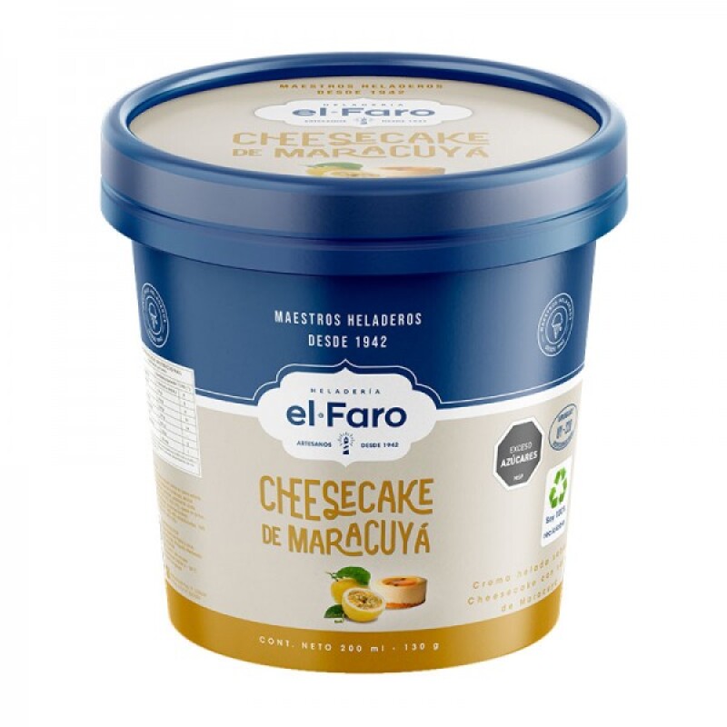 HELADO CHEESECAKE Y MARACUYA EL FARO 200ML HELADO CHEESECAKE Y MARACUYA EL FARO 200ML