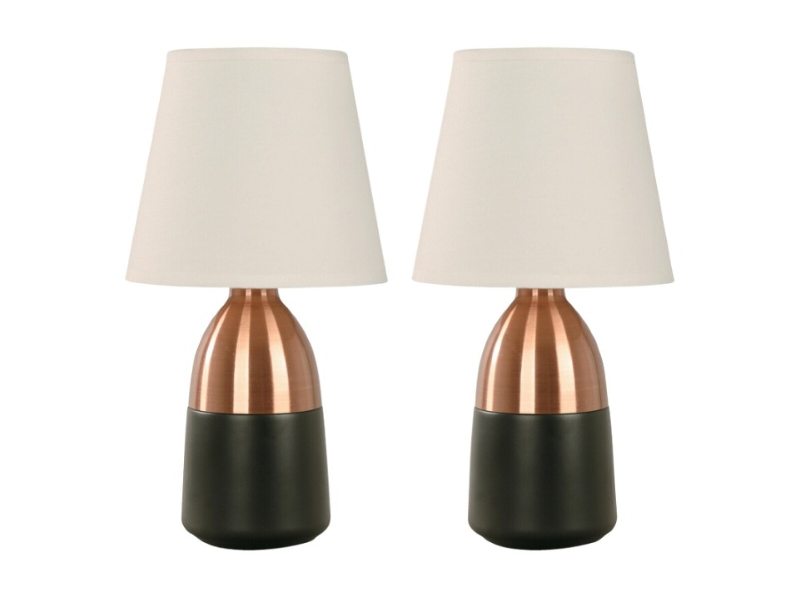 PACK VELADOR DE MESA MIMA NEGRO Y COBRE E27 