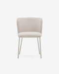 Silla Ciselia de chenilla beige y acero beige FSC Mix Credit Silla Ciselia de chenilla beige y acero beige FSC Mix Credit