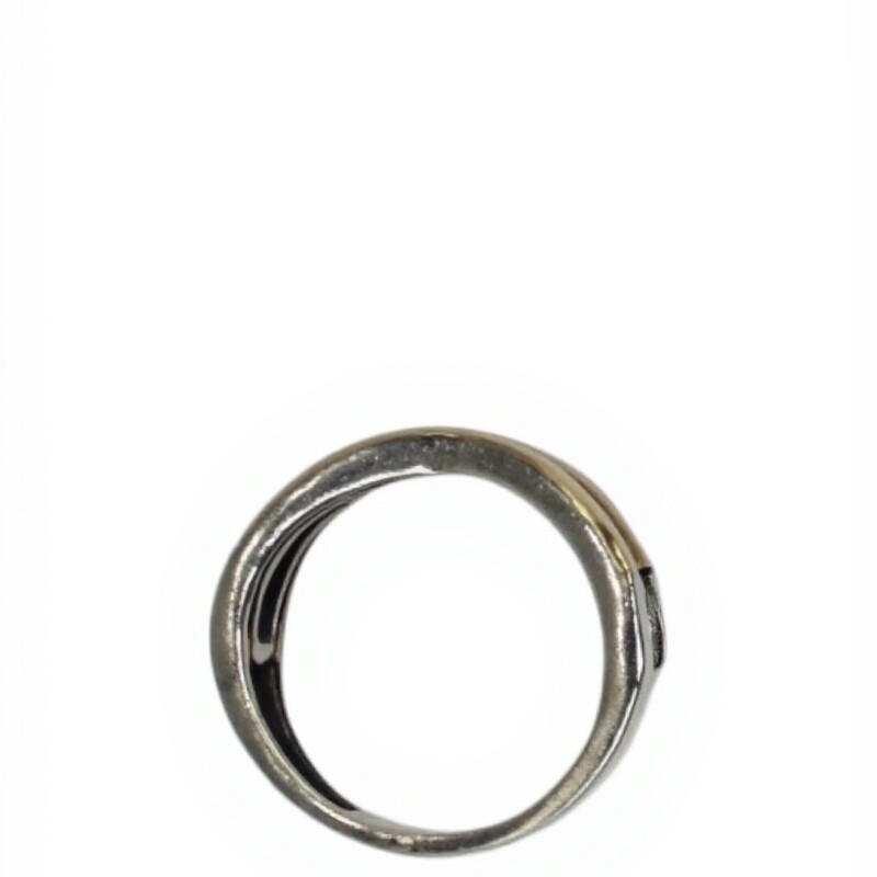 Anillo Cruzado - Plata y Oro- AN6007 sinpiedra