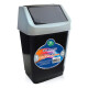Papelera Tapa Basculante Plástico 2 Litros Color Negro Negro
