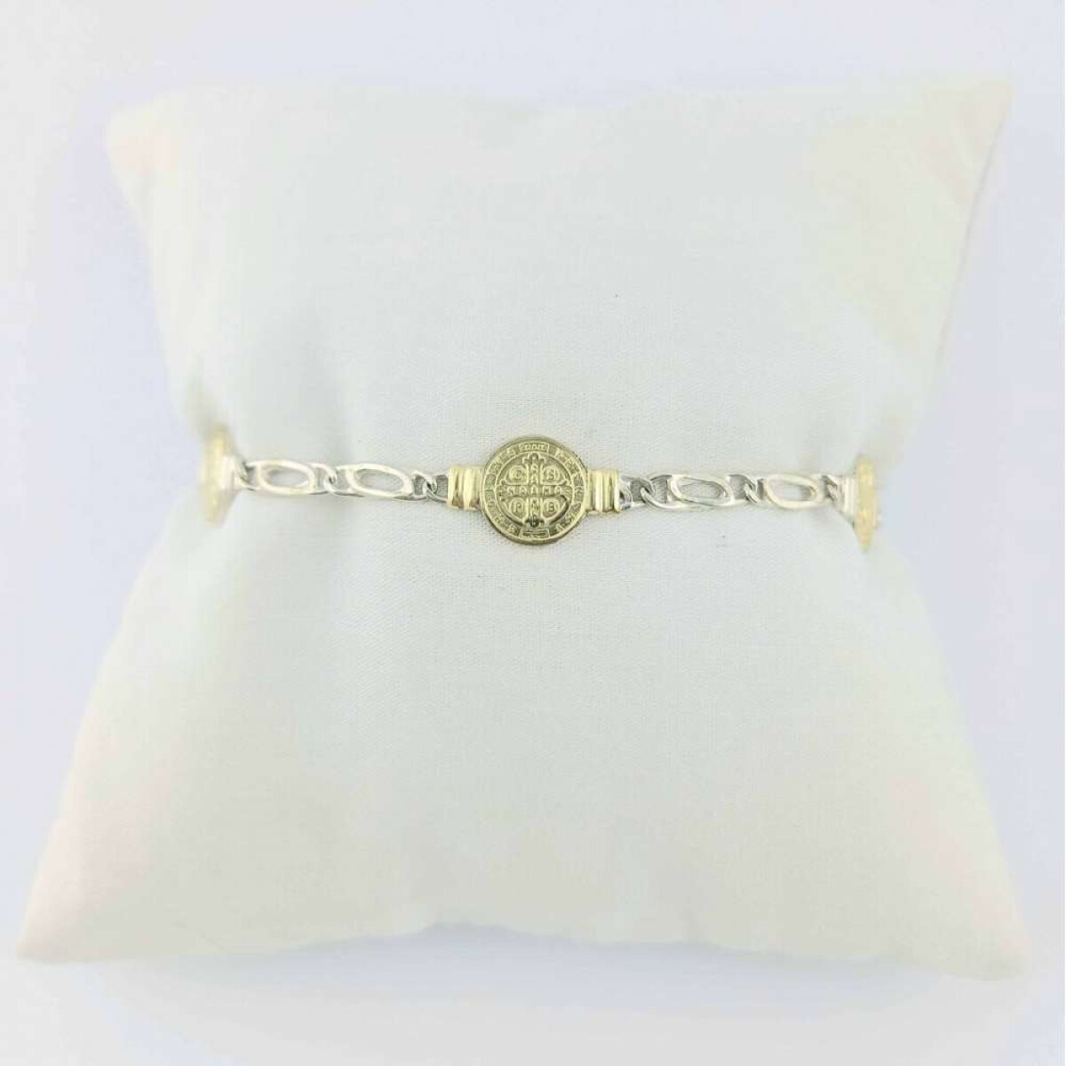 Pulsera Religiosa de plata 925 - Double De Oro 18K 