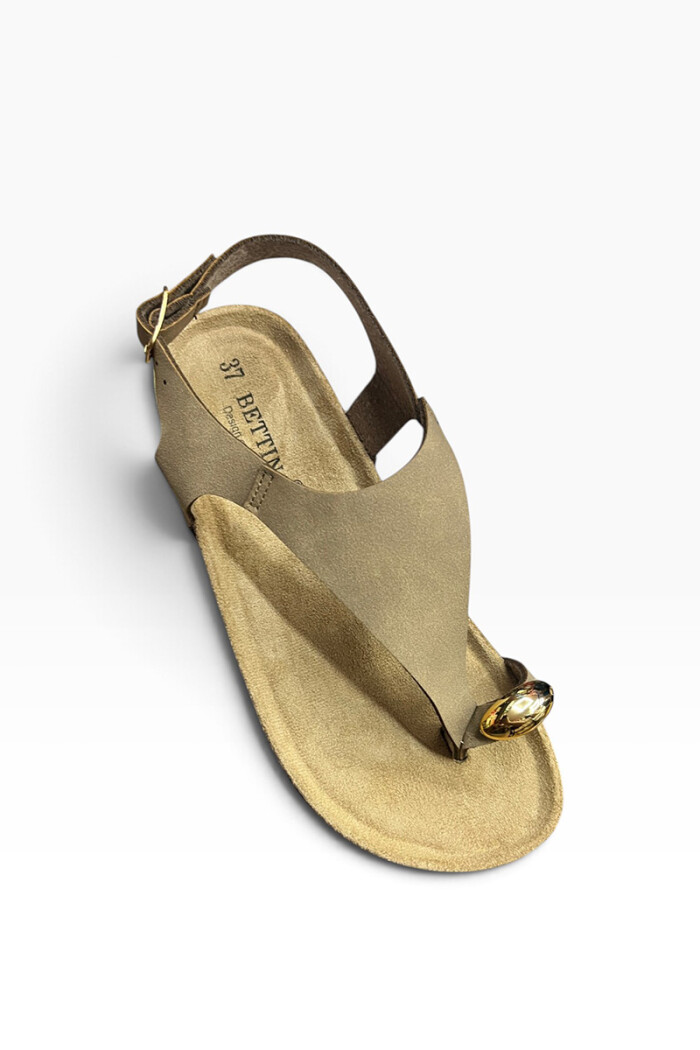 Sandalia Bettina con aplique BT105 Marron