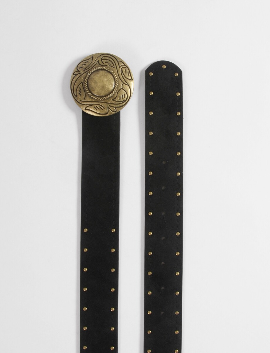 Cinturón hebilla gamuza - negro 