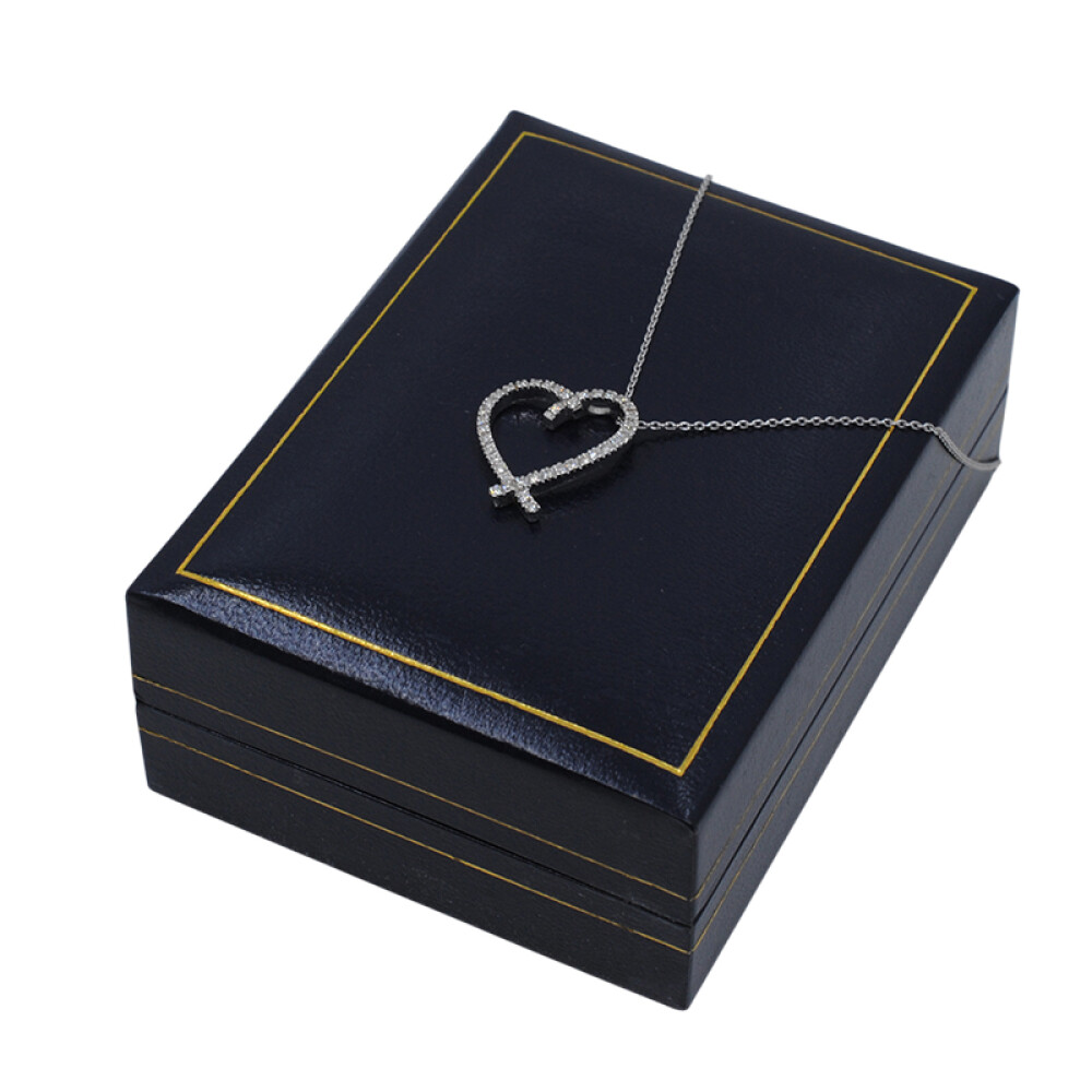Cadena y dije corazón oro 18k blanco y brillantes Cadena y dije corazón oro 18k blanco y brillantes