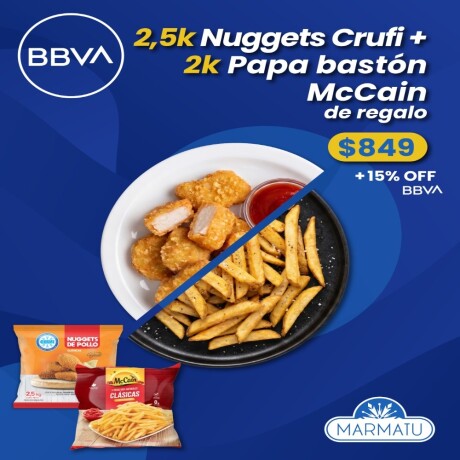Nugget Crufi 2.5k + Papa Mc Cain Tradicional 2k De Regalo Nugget Crufi 2.5k + Papa Mc Cain Tradicional 2k De Regalo