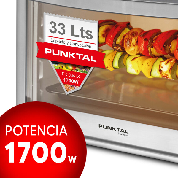 Horno Y Freidora Sin Aceite Punktal Pk-064 Ix 33 Lts HORNO FREIDORA PK-064 IX 33LTS INOX