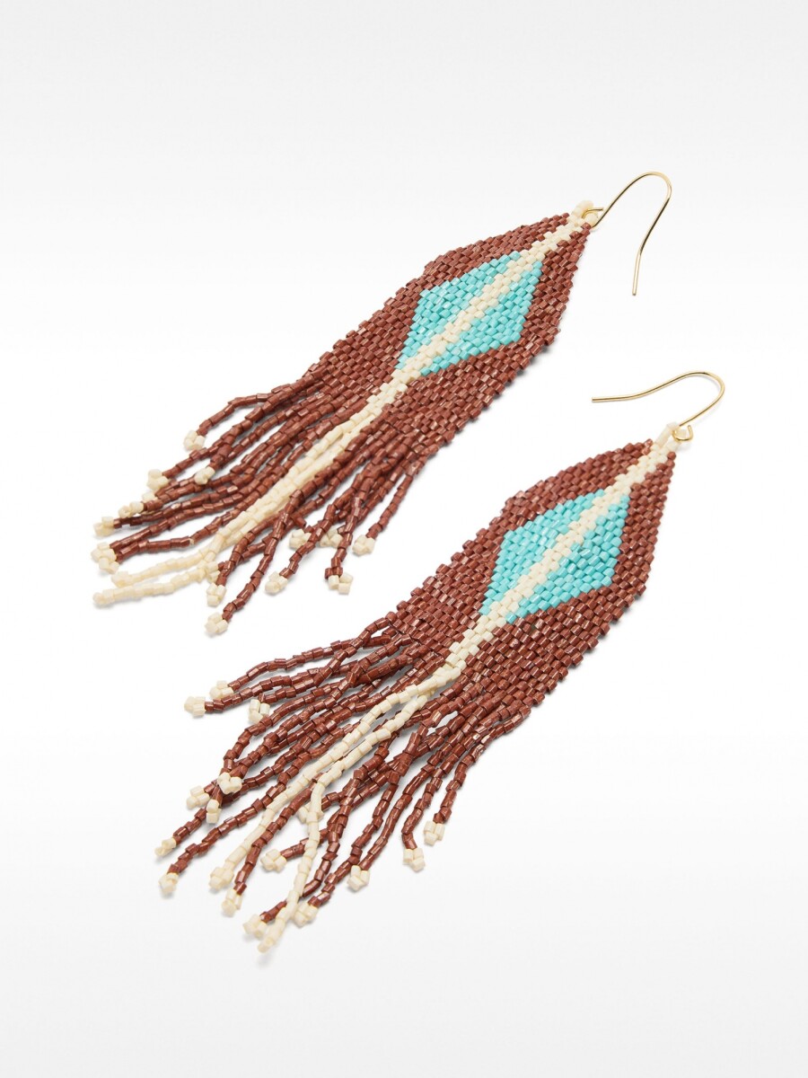 Pendientes Con Cuentas Rombo multicolor