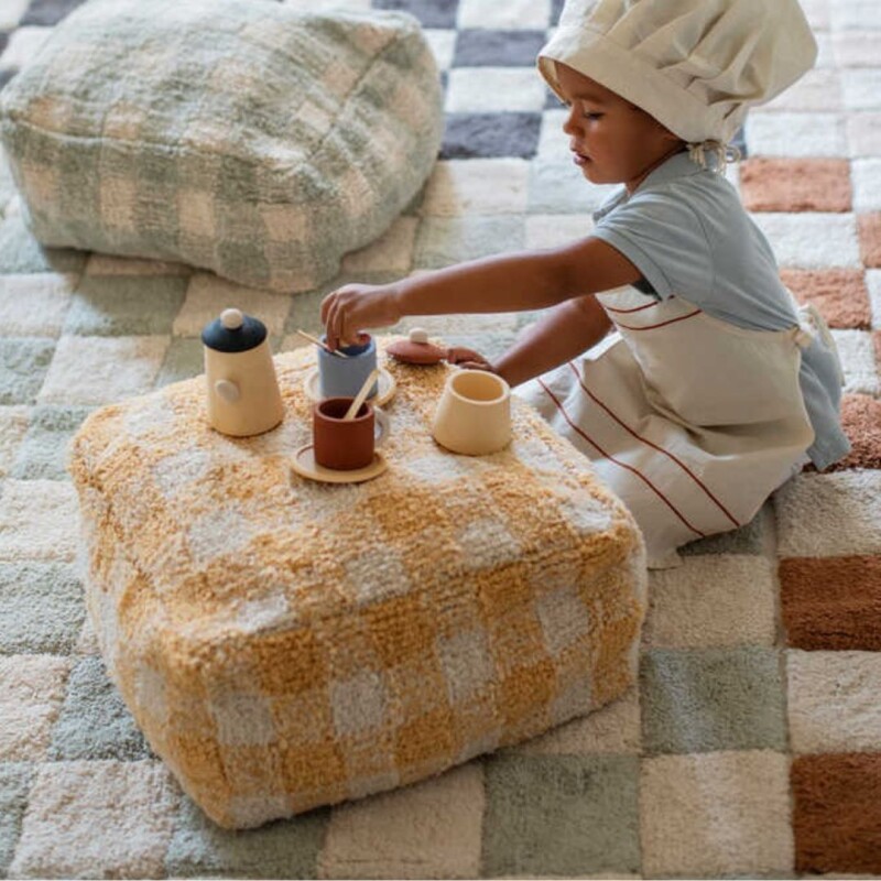 Pouf Vichy Rosa Marron