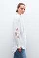 Camisa con aplique en mangas blanco