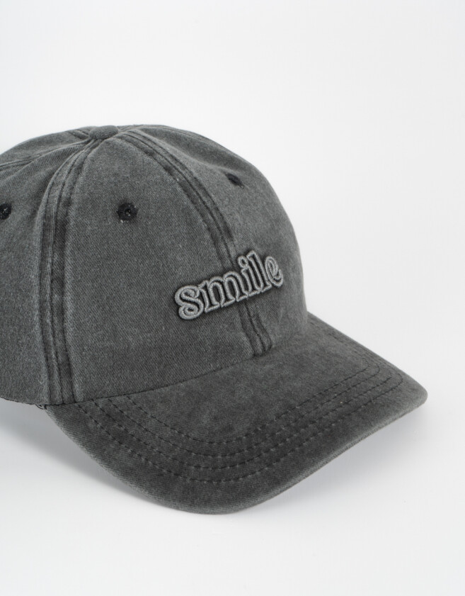 Caps Denim Gorra Denim Con Bordado - Negro