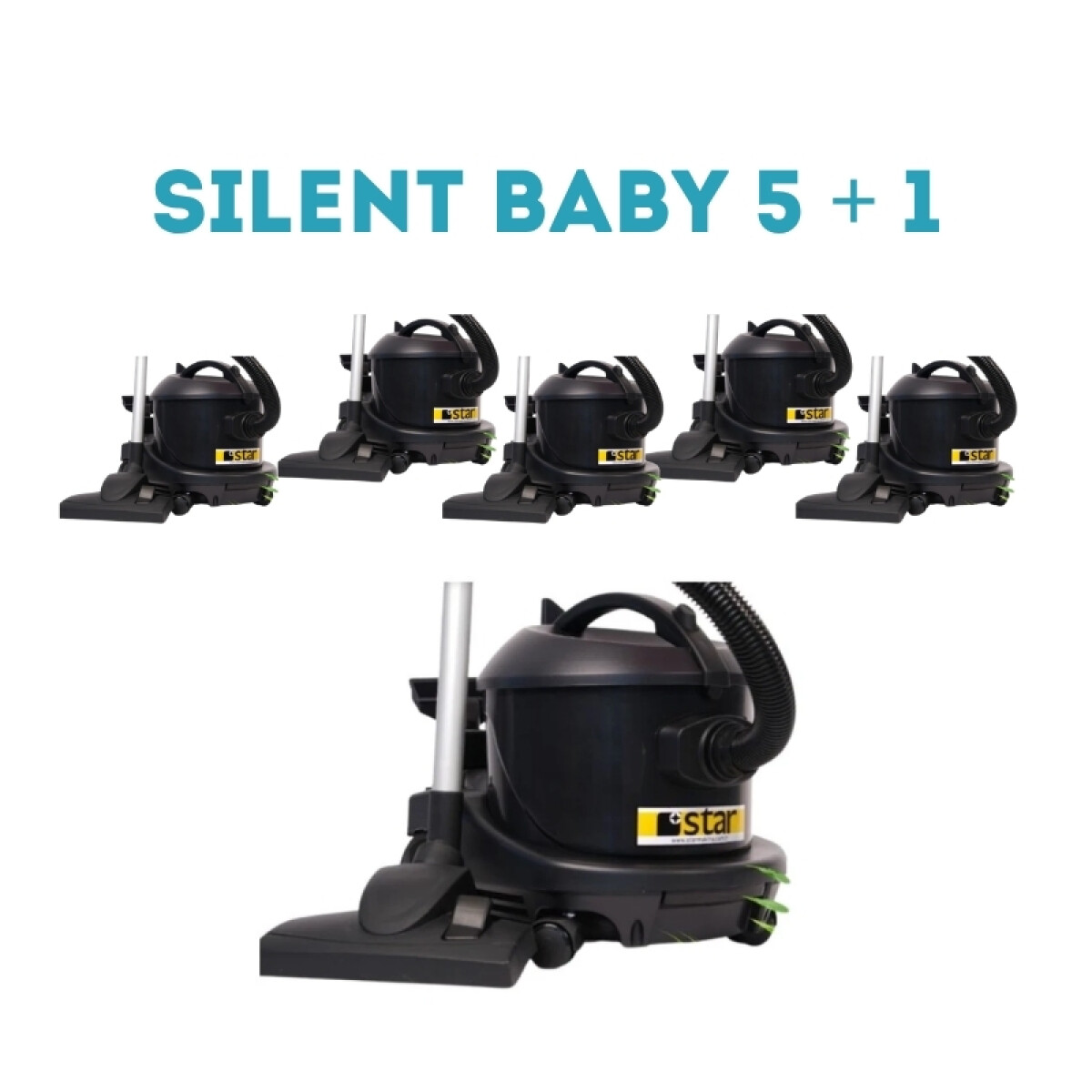 5 + 1 - Blancus Silent Baby Aspiradora Polvo Profesional con Filtro HEPA 