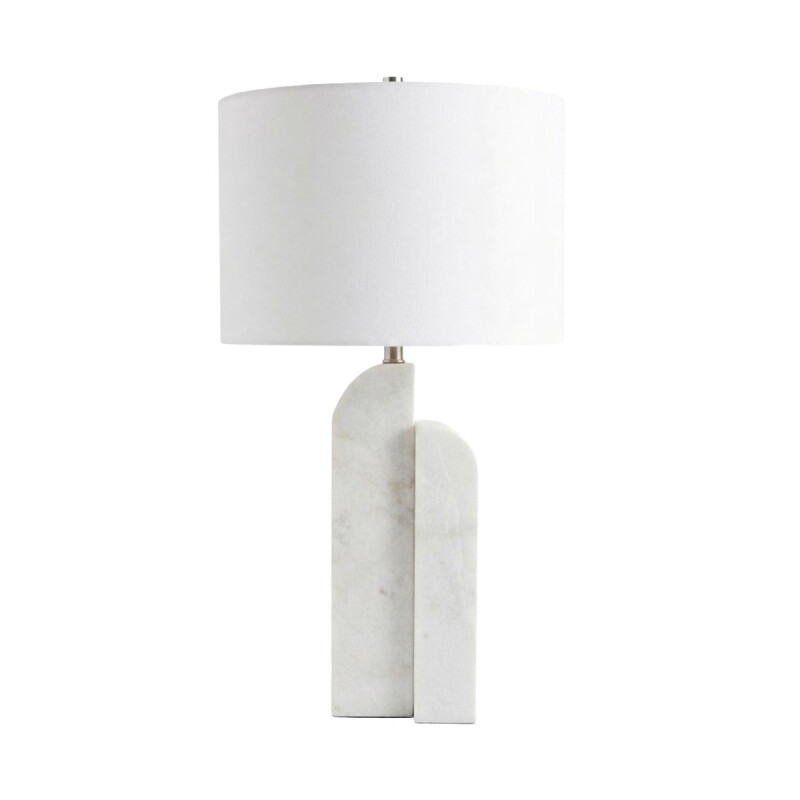 LAMPARA BLANCO C/BASE MARMOL BLANCO P/MESA Unica