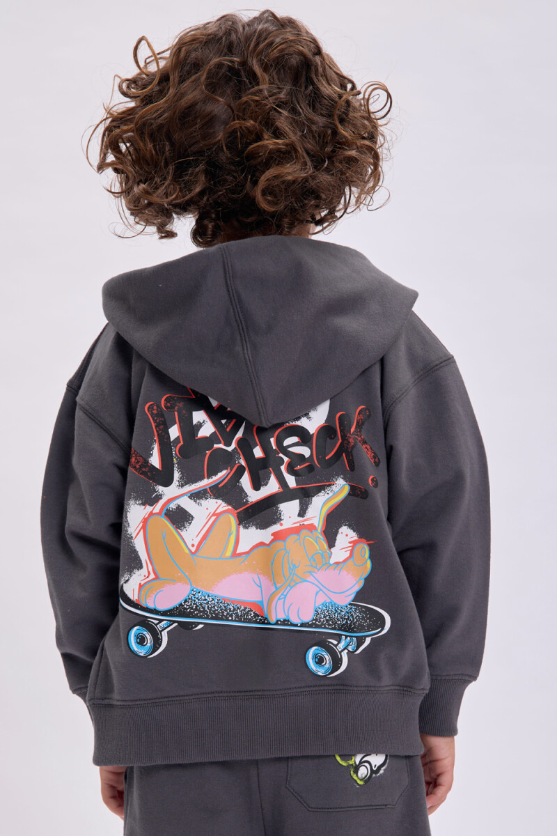 Campera deportiva Vibe Check Gris Oscuro