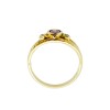 Anillo Solitario-Oro bajo-Piedra Amatista y Zirconia-AN8218 conpiedra
