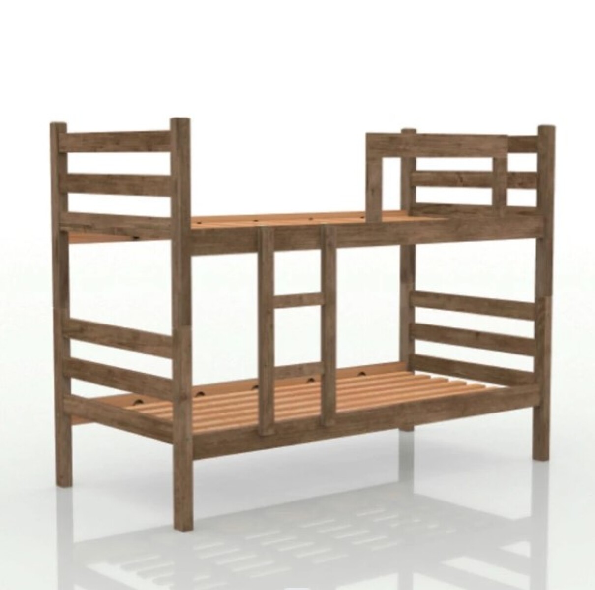 Cama Cucheta Escalera Baranda Madera Maciza Eucaliptus 2051 Color Marrón Rustico ​ 