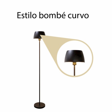 Lámpara De Pie Decorativa Bombé De Metal Moderno Negro