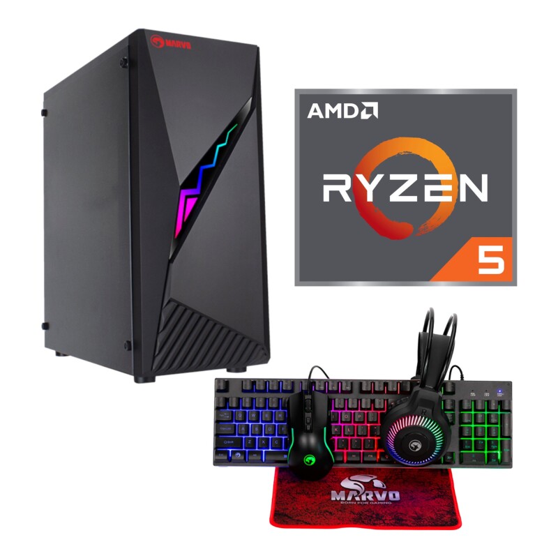 PC Gamer Marvo Ryzen 5 5600 16gb 256gb hdd luces PC Gamer Marvo Ryzen 5 5600 16gb 256gb hdd luces