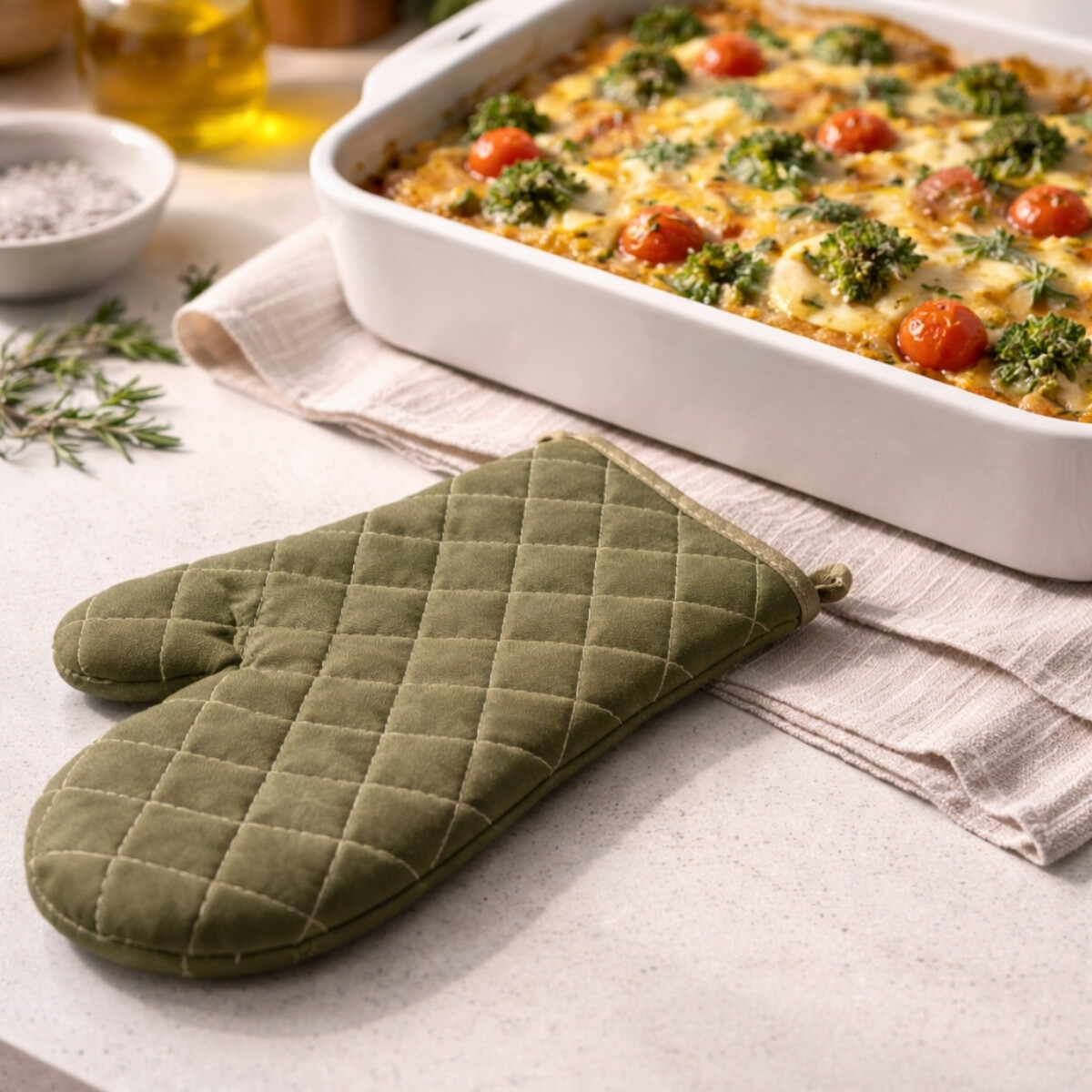 Manopla Reforzada Algodón Verde 