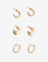 Aros Argollas Set Metal Set De Argollas Metal Bold - Dorado