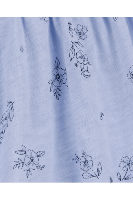 Set tres piezas de algodón, calza, musculosa y vincha diseño floral Sin color