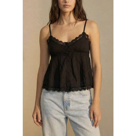 Blusa Encaje Bordados Negro