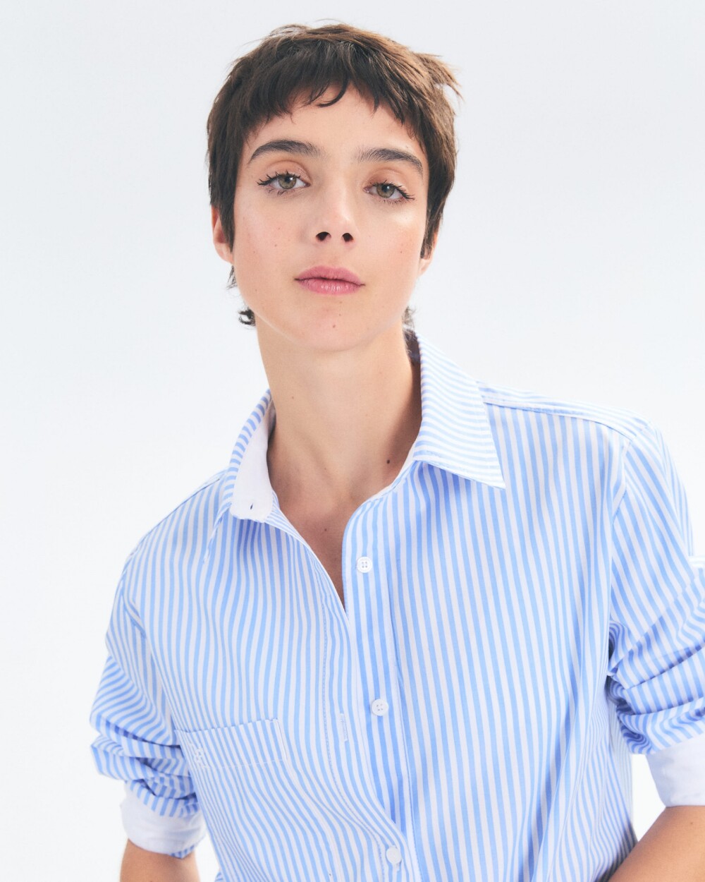 Camisa Strip Celeste