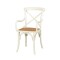 Silla de Abedul cruceta con apoyabrazos Blanco